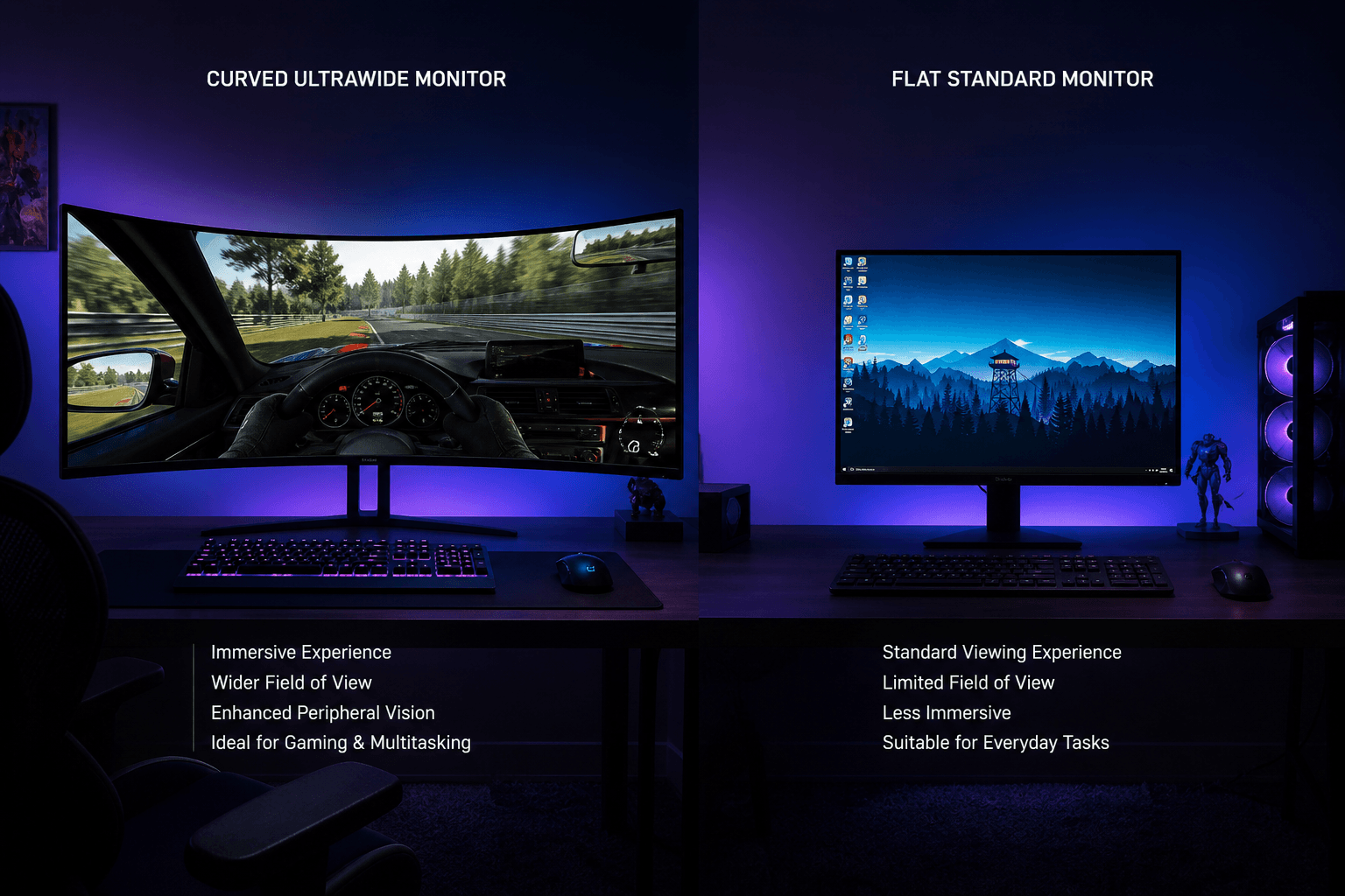 Curved vs. Flat Gaming-Monitor: Was lohnt sich wirklich?