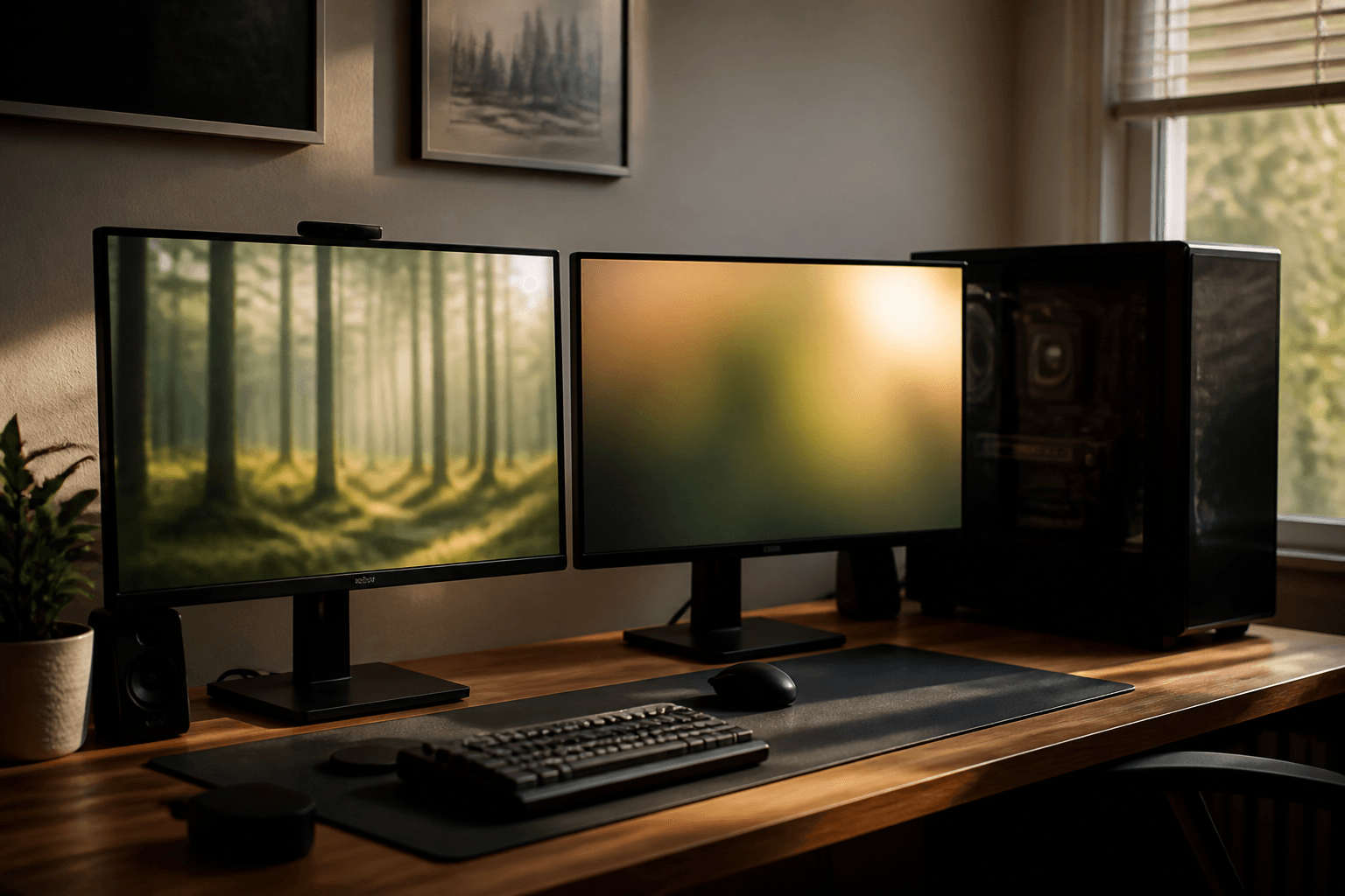 Videoschnittplatz mit zwei Monitoren