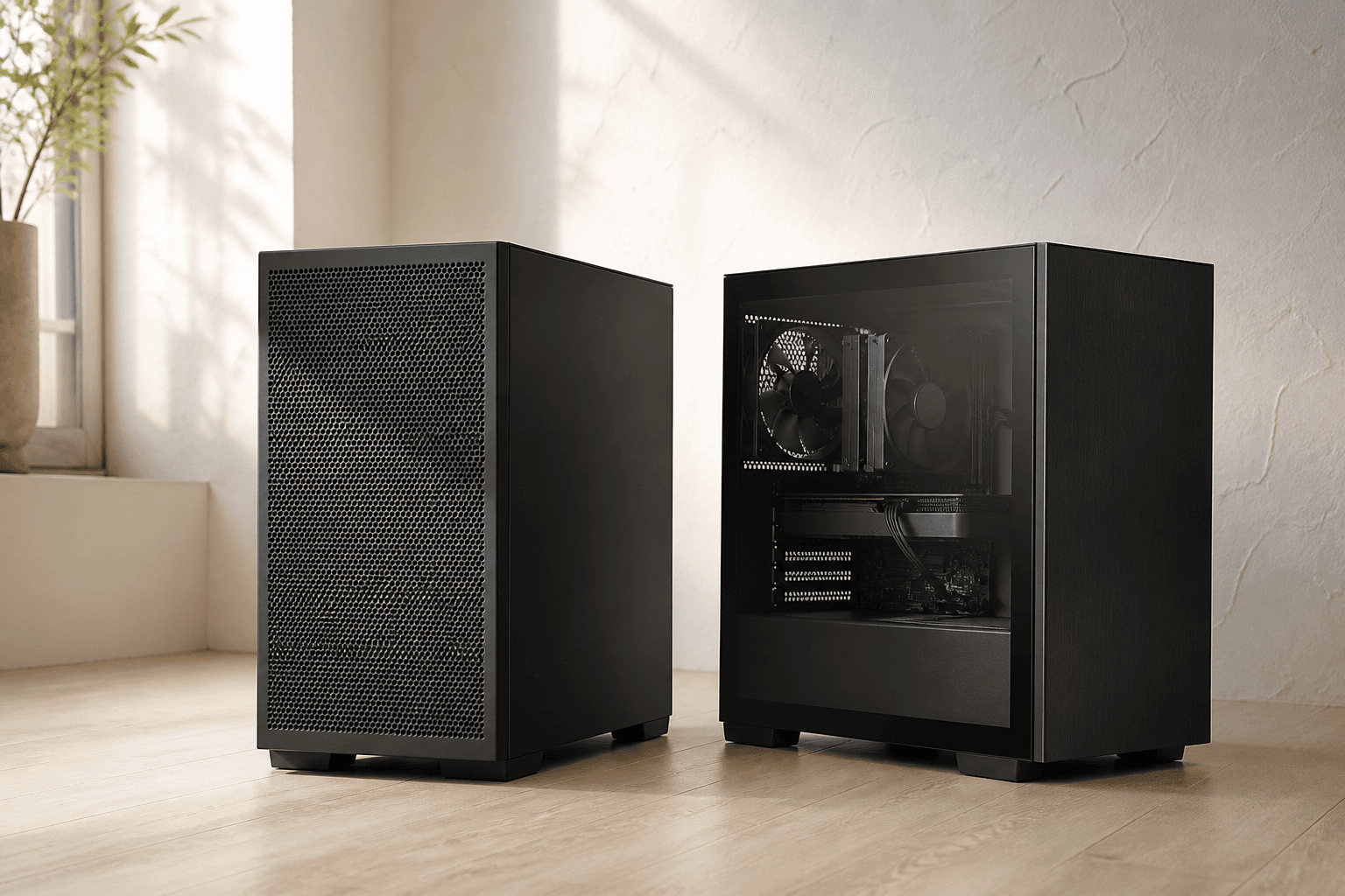Zwei PC-Gehäuse nebeneinander